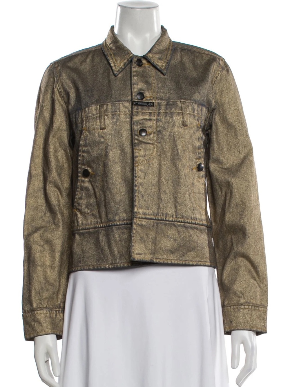 Marithé + François Girbaud vintage 2000s gold denim jacket